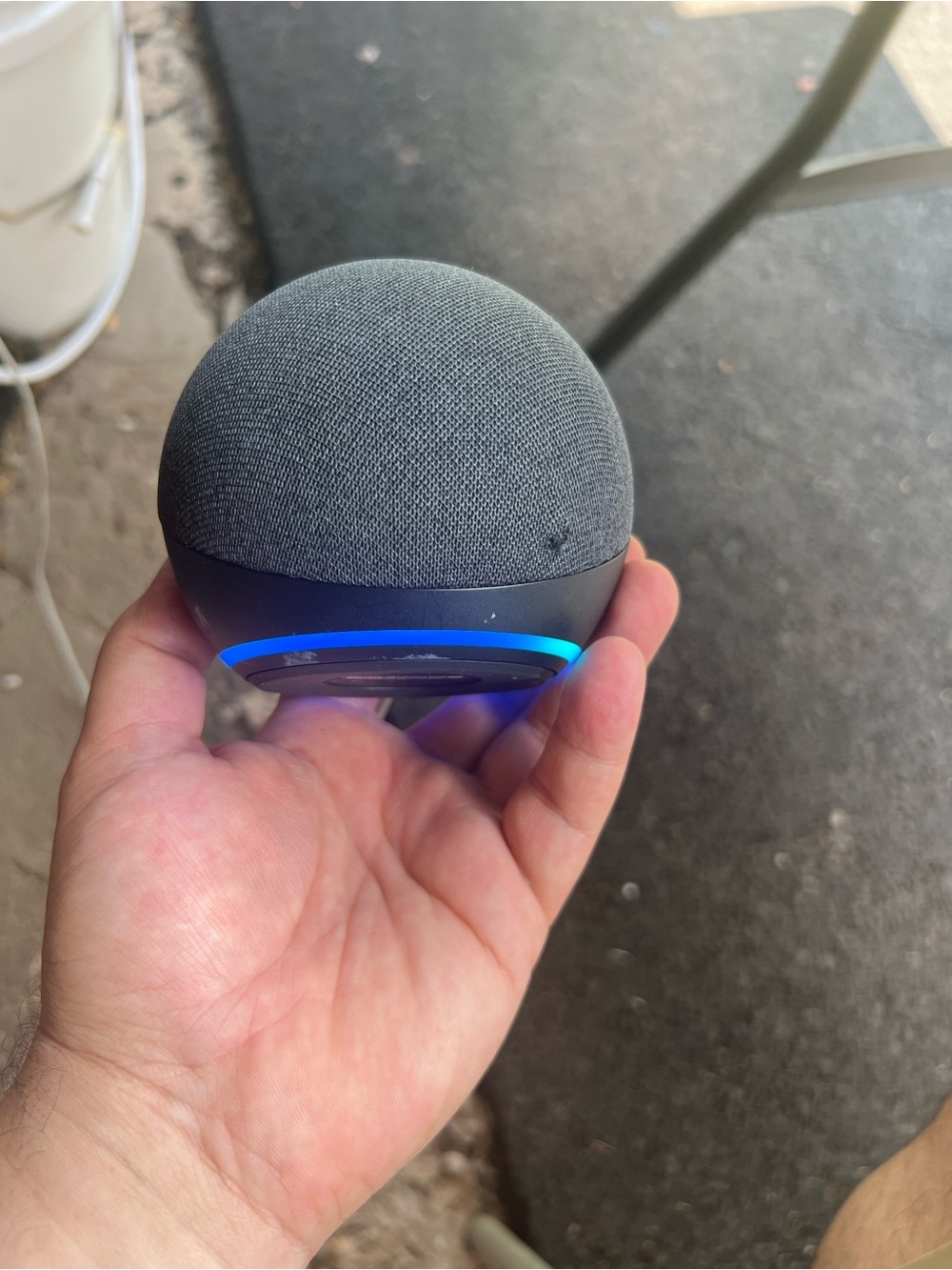 Amazon Smart Speaker Base in Black with Blue LED Accent